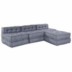 vidaXL Canapé modulaire 4 Pièces Gris tissu