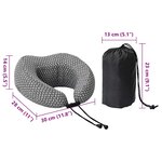 vidaXL Oreiller de Voyage pour le Cou Gris 30 x 28 x 14 cm Polyester