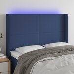 vidaXL Tête de lit à LED Bleu 147x16x118/128 cm Tissu
