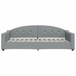vidaXL Lit de jour avec gigogne et tiroirs gris clair 100x200 cm tissu