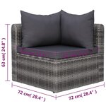 vidaXL Salon de jardin 8 Pièces avec coussins résine tressée gris