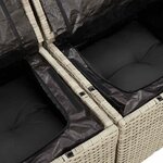 vidaXL Canapé de jardin 2 places et coussins gris clair résine tressée