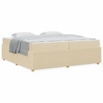 vidaXL Cadre de lit avec matelas avec matelas Crème 200 x 200 cm tissu