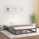 vidaXL Cadre de lit Gris 120x200 cm Bois massif