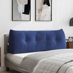 vidaXL Coussin de Dos Bleu police 140 x 24 x 50 cm Velours