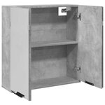 vidaXL Armoire à miroir de salle de bain gris béton bois d'ingénierie