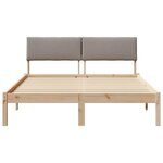 vidaXL Cadre de lit Marron et taupe 140 x 200 cm Bois massif en pin