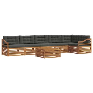 vidaXL Ensemble de canapés d'extérieur 7 pc Naturel et Anthracite