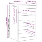 vidaXL Buffet avec lumières LED sonoma gris 41x37x67 cm