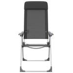 vidaXL Chaise pliante de camping lot de 2 Noir Aluminium
