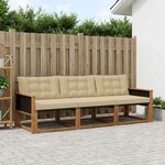 vidaXL Ensemble de canapés d'extérieur 3 Pièces Naturel et Beige