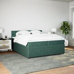 vidaXL Sommier à lattes de lit et matelas Vert foncé 200x200cm Velours
