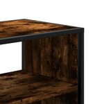 vidaXL Meuble TV chêne fumé 60x31x39 5 cm bois d'ingénierie et métal