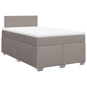 vidaXL Sommier à lattes de lit avec matelas taupe 120x190 cm tissu