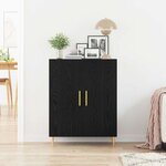 vidaXL Buffet Chêne noir 69 5 x 34 x 90 cm Bois d'ingénierie