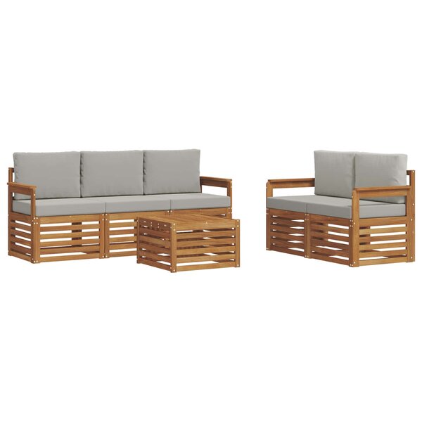 vidaXL Ensembles de canapés avec coussin 6 Pièces Gris Naturel et Clair