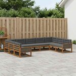 vidaXL Ensemble de canapés d'extérieur 9 Pièces Naturel et Anthracite