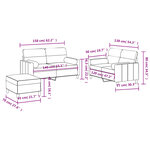 vidaXL Ensemble de canapés 3 Pièces avec coussins jaune clair tissu