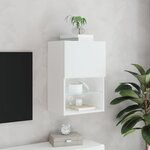 vidaXL Meuble TV avec lumières LED blanc 40 5x30x60 cm