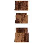 vidaXL Étagères murales 3 Pièces vieux bois bois d'ingénierie
