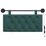 vidaXL Tête de lit suspendue Avec lumière LED Vert foncé Tissu