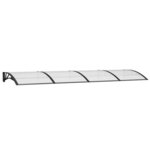 vidaXL Auvent de porte Noir 350x100 cm Polycarbonate