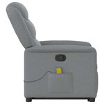vidaXL Fauteuil de massage inclinable Gris clair Tissu