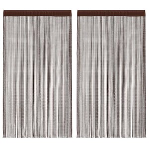 vidaXL Rideau en fils 2 Pièces 140 x 250 cm Marron