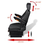 vidaXL Siège de tracteur avec suspension