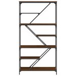 vidaXL Bibliothèque chêne marron 91x36x176 cm bois ingénierie et acier