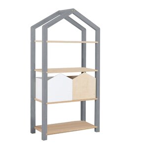 Etagère cabane TALLY - bois gris et naturel
