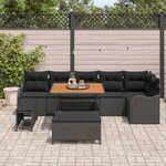 vidaXL Ensemble de canapé de jardin 9 Pièces Noir polyrotin