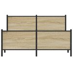 vidaXL Cadre de lit en métal sans matelas chêne sonoma 150x200 cm