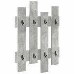 vidaXL Porte-manteau mural Gris béton 60 x 3 x 82 cm Bois d'ingénierie