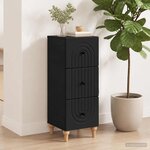 vidaXL Armoire à tiroirs Noir 33 x 34 5 x 90 cm Bois d'ingénierie