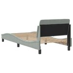 vidaXL Cadre de lit avec tête de lit Gris clair 90x190 cm Velours