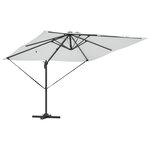 vidaXL Parasol Déporté Roma avec LEDs Sable 286x285x270 cm Aluminium