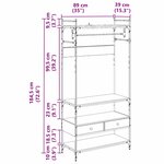 vidaXL Armoire chêne artisanal 89 x 39 x 184.5 cm Bois d'ingénierie