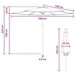 vidaXL Parasol de jardin 300 x 300 cm Polyester Rectangulaire