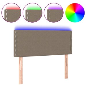 vidaXL Tête de lit à LED Taupe 90x5x78/88 cm Tissu