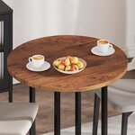 vidaXL Plateau de table Marron foncé Ø 80 x 2.5 cm Chêne massif