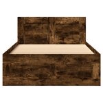 vidaXL Cadre de lit tête de lit chêne fumé 90x190 cm bois ingénierie