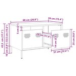 vidaXL Meuble TV blanc 68x39x43 5 cm acier laminé à froid