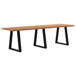 vidaXL Table à manger avec bord naturel 280x80x74 cm bois massif chêne