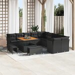 vidaXL Ensemble de canapé de jardin 13 Pièces Noir polyrotin