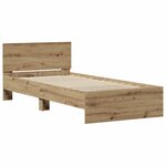 vidaXL Cadre de lit Chêne artisanal 90 x 190 cm Bois d'ingénierie