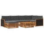 vidaXL Ensemble de canapés d'extérieur 7 Pièces Naturel et Anthracite