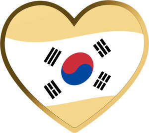 Monnaie SOUTH KOREA HEART WITH FLAG Sport Icons 1/1000 Oz Or 3000 Francs Chad