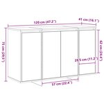 vidaXL Buffet Blanc 120 x 41 x 75 cm Bois d'ingénierie