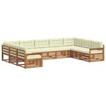 vidaXL Ensemble de canapés d'extérieur 9 Pièces Naturel et Crème